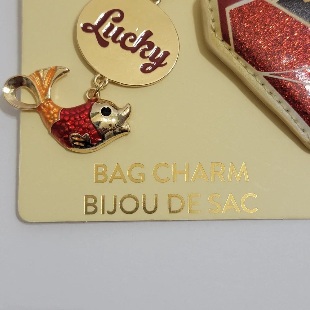 Skinny Dip London Lucky Koi Fish Chinese Takeout‎ Bag Charm Keychain Tassel NWT